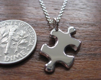 Miniature Puzzle with two initials Necklace Pendant