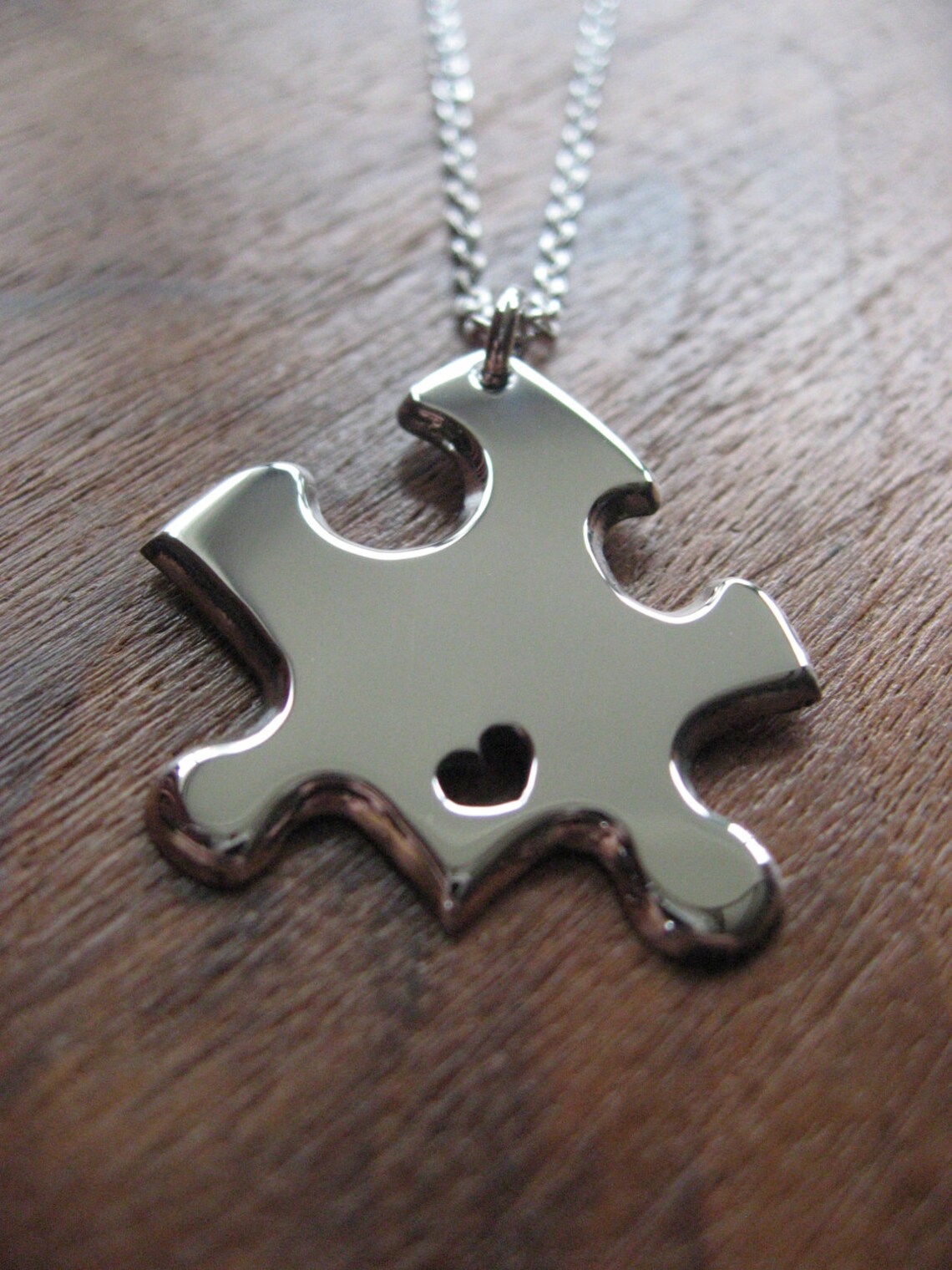 Funky Retro BFF Best Friends Puzzle Pendant Necklace Set – Silver Alloy, 2-Piece