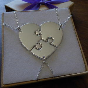 Three Puzzle Heart Necklaces, Argentium Silver image 6
