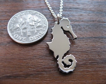 Silver Seahorse Pendant Necklace