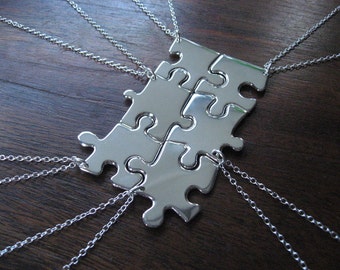 Six Best Friend Puzzle Necklaces