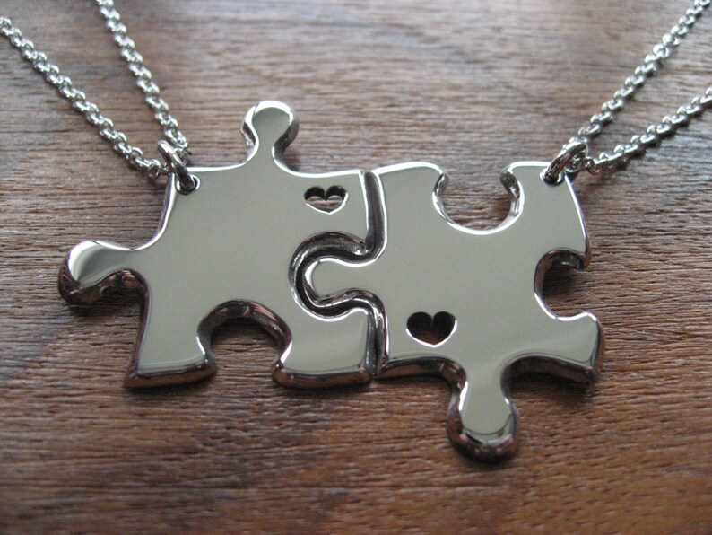 Two Best Friend Puzzle Pendant Necklaces Etsy