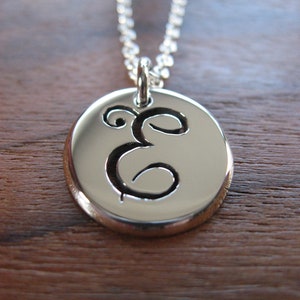 Handcut Initial Charm Silver G Pendant Handmade Letter G Necklace image 9