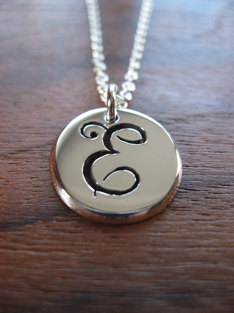 Handcut Initial Charm Silver G Pendant Handmade Letter G Necklace image 9