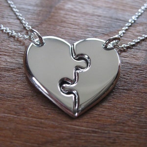 Two Best Friends Heart Pendant Necklaces