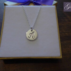 Handcut Initial Charm Silver G Pendant Handmade Letter G Necklace image 7