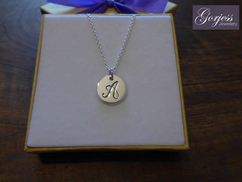 Handcut Initial Charm Silver G Pendant Handmade Letter G Necklace image 7