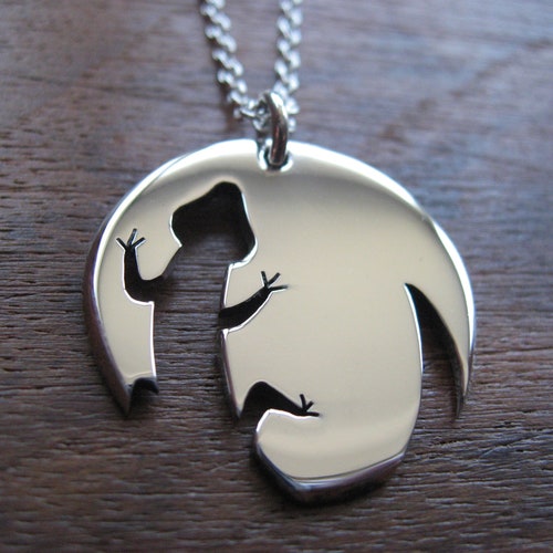 Lizard Necklace in Solid Sterling Silver Gecko Pendant Etsy