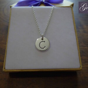 Handcut Initial Charm Silver G Pendant Handmade Letter G Necklace image 6