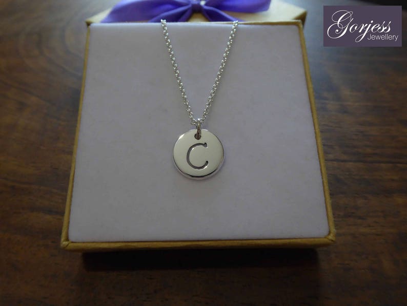 Handcut Initial Charm Silver G Pendant Handmade Letter G Necklace image 6