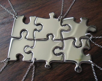 Six best friend puzzle necklaces