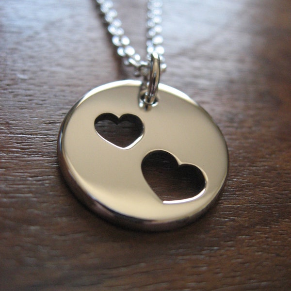 Silver Hearts Necklace Charm
