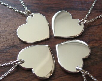 Handmade Silver Heart Necklaces