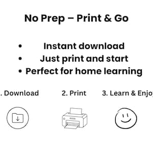 no prep printable workbook for kids learning at home