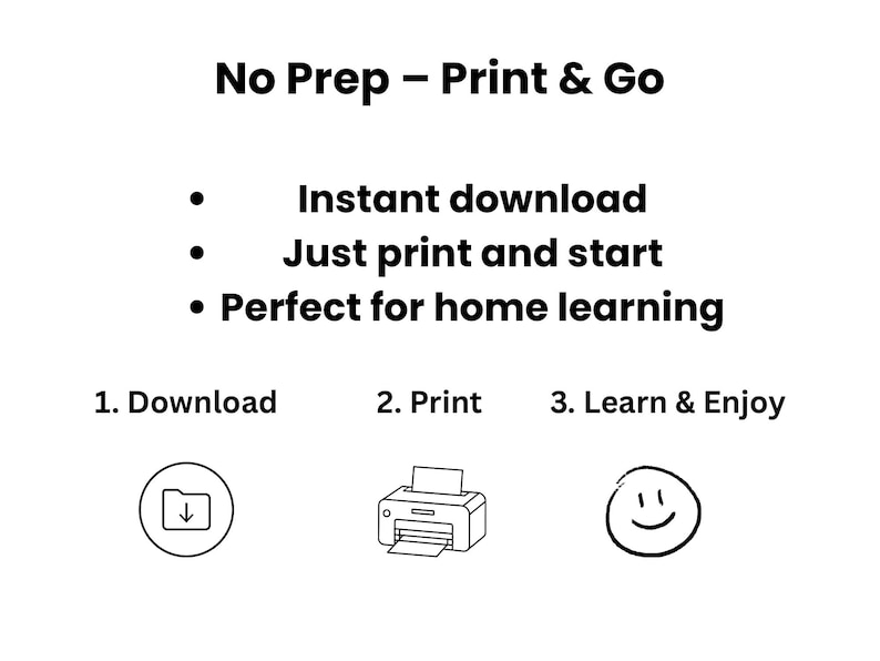 no prep printable workbook for kids learning at home