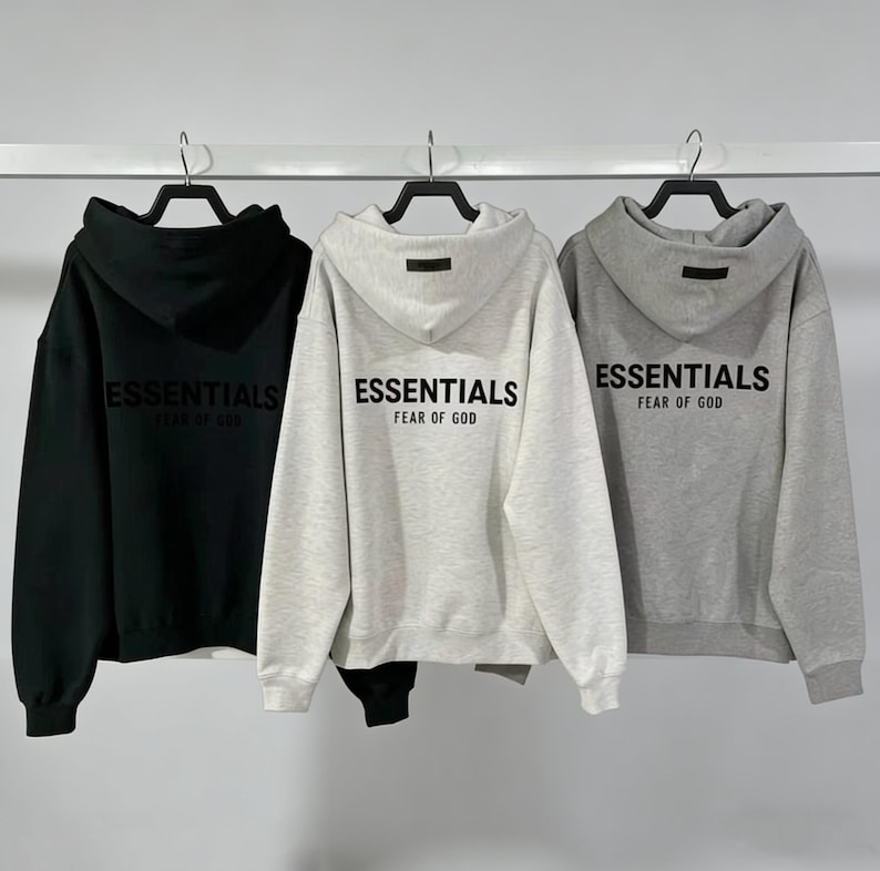 Essentials Oversized Hoodie | Unisex Streetwear Logo Sweatshirt Breathable Lightweight for Everyday Wear image 2