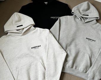 Essentials Oversized Hoodie | Unisex Streetwear Logo Sweatshirt Breathable Lightweight for Everyday Wear