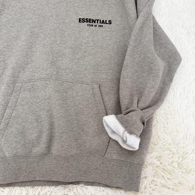 Essentials Oversized Hoodie | Unisex Streetwear Logo Sweatshirt Breathable Lightweight for Everyday Wear image 10