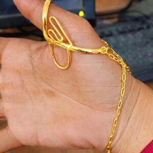 Thumb MCP Splint Ring, Arthritis Support Thumb Ring, Brass Gold Finger Brace, Hyperextension Stabilizer, Hand Therapy Jewelry, Chain Thumb