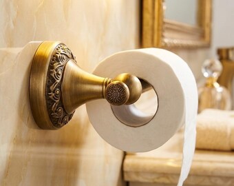 Antique Brass Toilet Paper Holder: European Style Wall Mount Bathroom Fixture