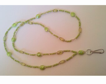 Lemon Green ID Badge Holder, Tag Name Holder, Lanyard Fashion Necklace Nurse / Teacher / Office Tag