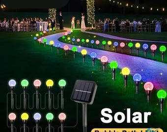 Solar Bubble Path Lights: Waterproof Garden Pathway Fairy Lights (10/20/30 LEDs)