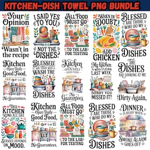 Funny Kitchen Towel PNG Bundle, Cooking & Baking Sublimation Designs, Kitchen Quotes PNG, Pot Holder Designs, Home Décor, Digital Download