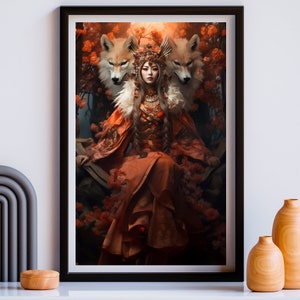 Asian Kitsune Goddess 1 | Asian Fantasy Art | Digital Art | Hyper Real Art | INSTANT DOWNLOAD