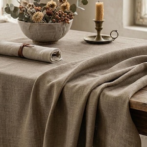 Textured Tablecloth – Minimalist Dining Table Cover – Rustic Table Decor – Timeless Soft Design