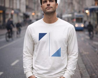 Corner Triangles Geometric Abstract Art Long Sleeve Shirt | Minimalist Graphic Tee | Architect Gift | Unisex