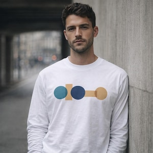 Camiseta de manga larga con estampado geométrico abstracto de flujo de datos / Camiseta gráfica minimalista / Regalo para entusiastas de la tecnología / Unisex