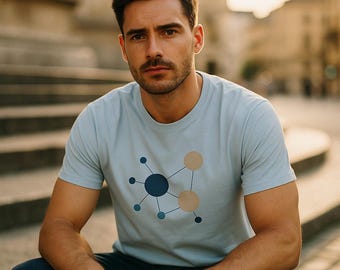 Network Scatter Geometric Abstract Art T-Shirt | Minimalist Graphic Tee | Gift for Tech Enthusiast | Unisex