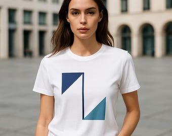 Corner Triangles Minimalist Geometric T-Shirt | Abstract Graphic Tee | Unique Gift for Art Lovers | Unisex