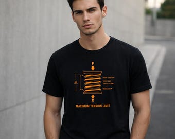 Mechanical Spring Compression Diagram — Graphic Tee | Streetwear Unisex t-shirt