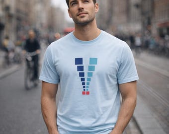 Pixel Cascade Abstract Art T-Shirt | Minimalist Graphic Tee | Gift for Art Lover | Unique Unisex Tee