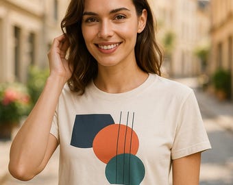 Retro Bold Circles Art T-Shirt | Geometric Abstract Graphic Tee | Gift for Design Lover | Unisex