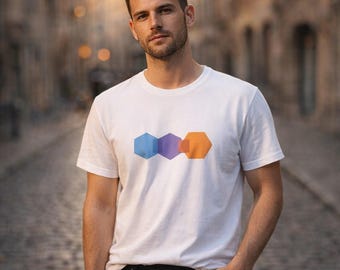 Polygon Harmony Geometric Abstract T-Shirt | Minimalist Polygon Graphic Tee | Gift for Design Enthusiast | Unisex