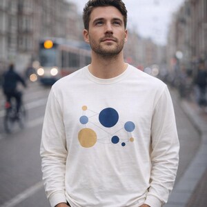 Network Scatter Minimalist Art Long Sleeve Shirt | Abstract Graphic Tee for Tech Lovers | Unique Gift for Innovators | Unisex