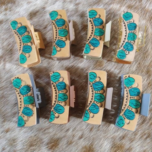 Western Hair Clips. Leather Claw Clips. Western Hair - Etsy Western Hair Clips. Leather Claw Clips. Western Hair - Etsy