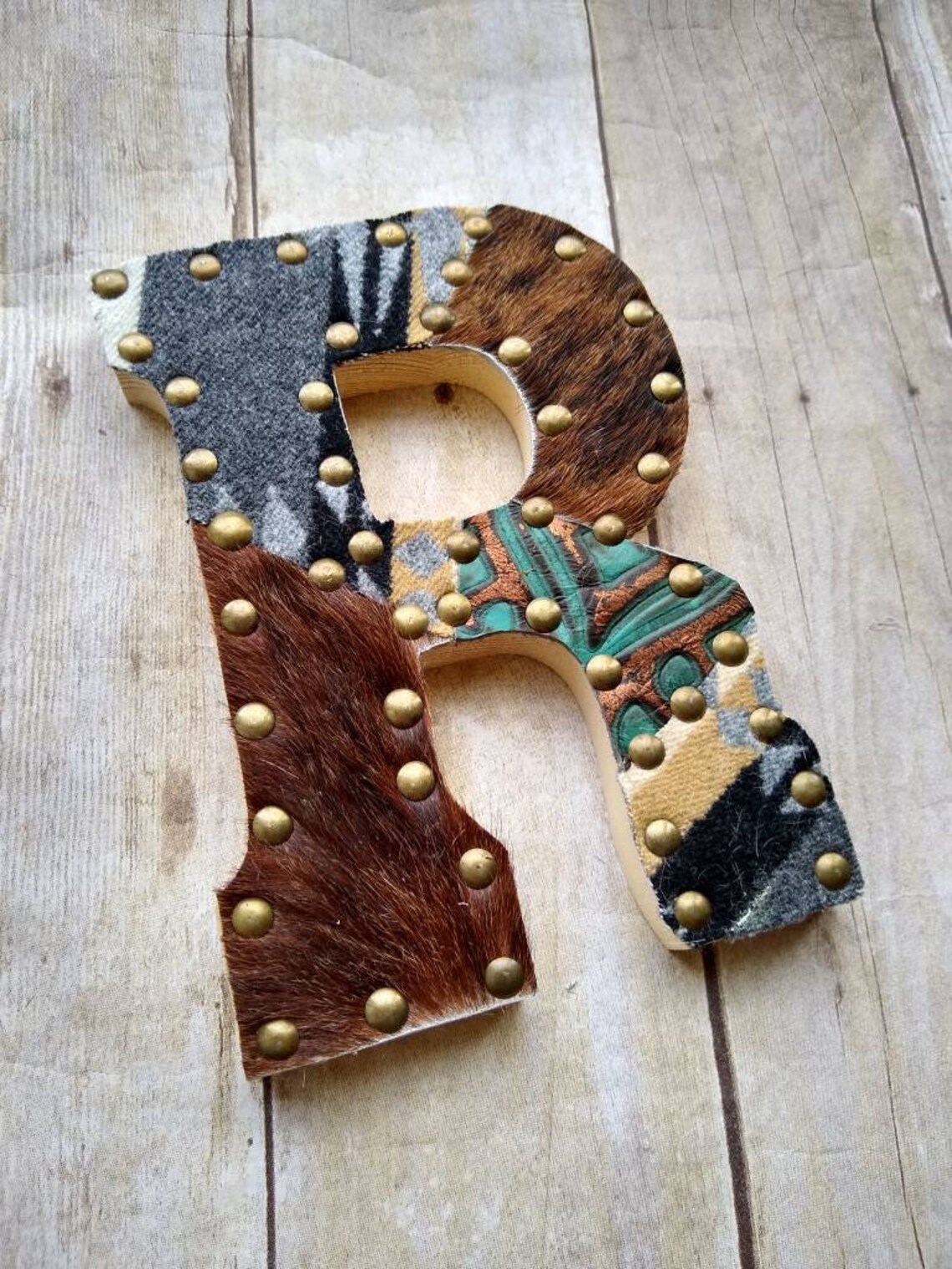 Cowhide Letter Cow Hide Monogram Nursery Decor Western Etsy