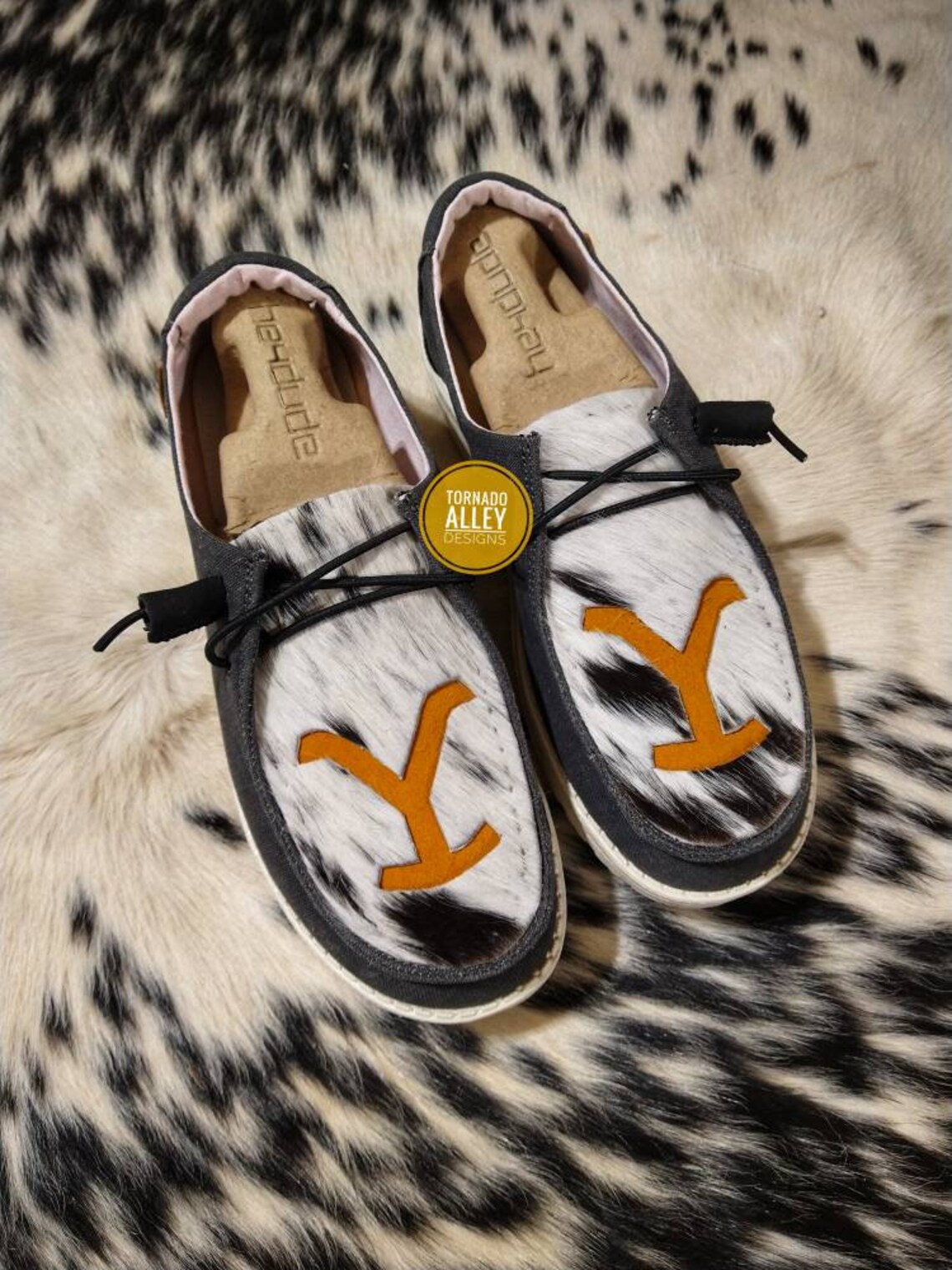 Yellowstone Hey Dudes Cowhide Hey Dudes Western Hey Dudes Etsy