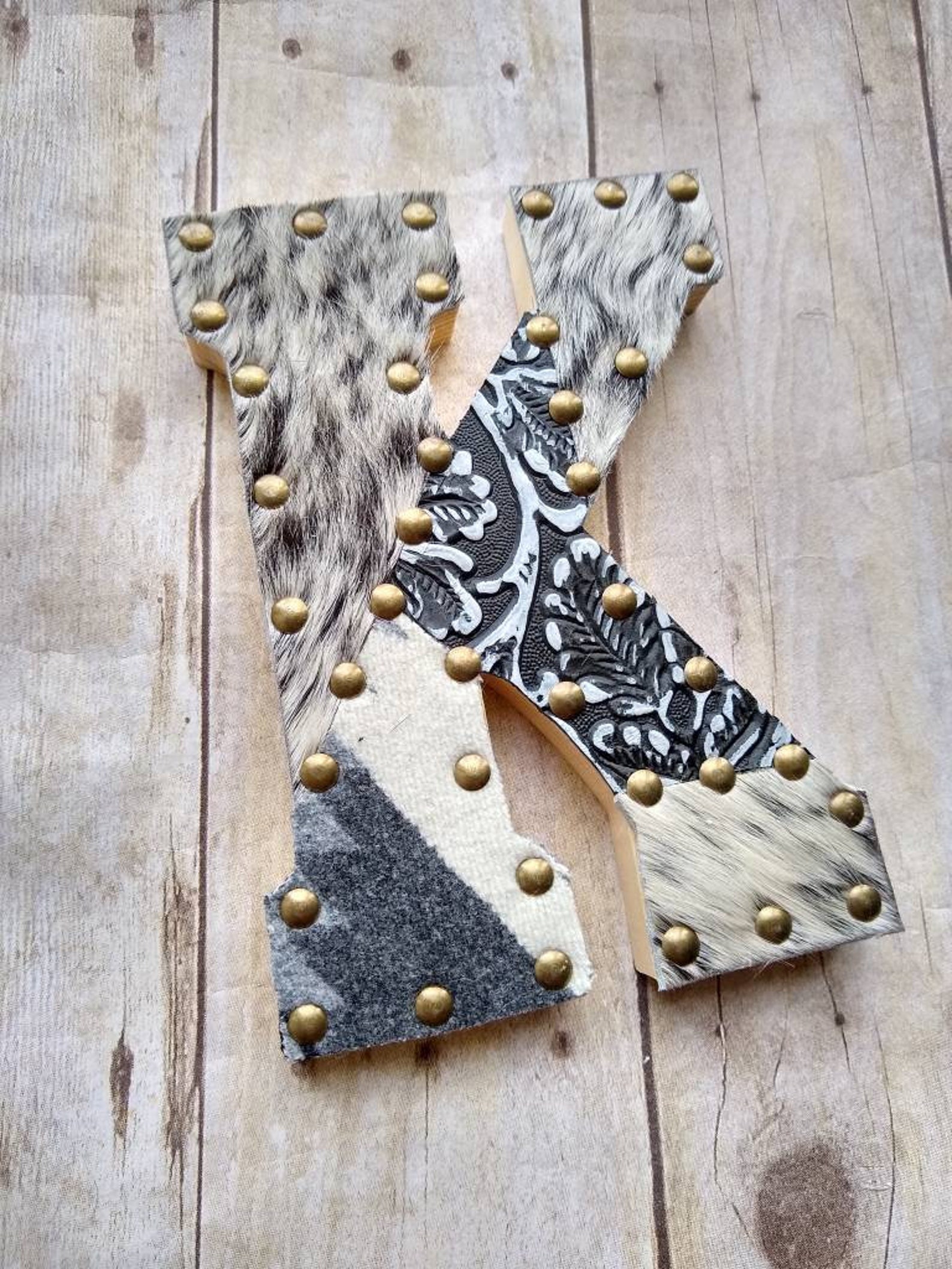 Cowhide Letter Cow Hide Monogram Nursery Decor Western Etsy