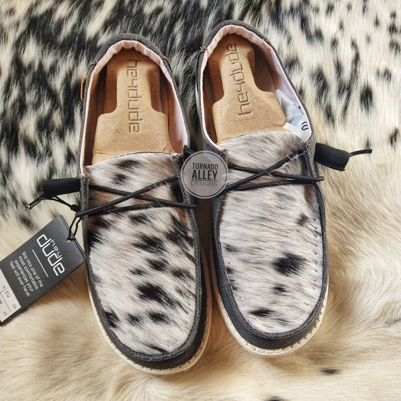 Women's Hey Dudes Cowhide Hey Dudes Western Shoes Black Etsy