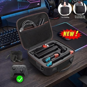 Nintendo Switch Tragetasche Hartschale Reisetasche - schützende Aufbewahrung für Konsole, Dock & Controller