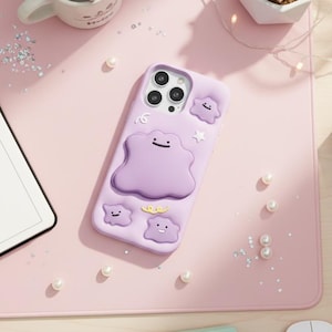 Idem Coque iPhone | Support pour téléphone Kawaii avec poignée | Étui de protection souple en silicone