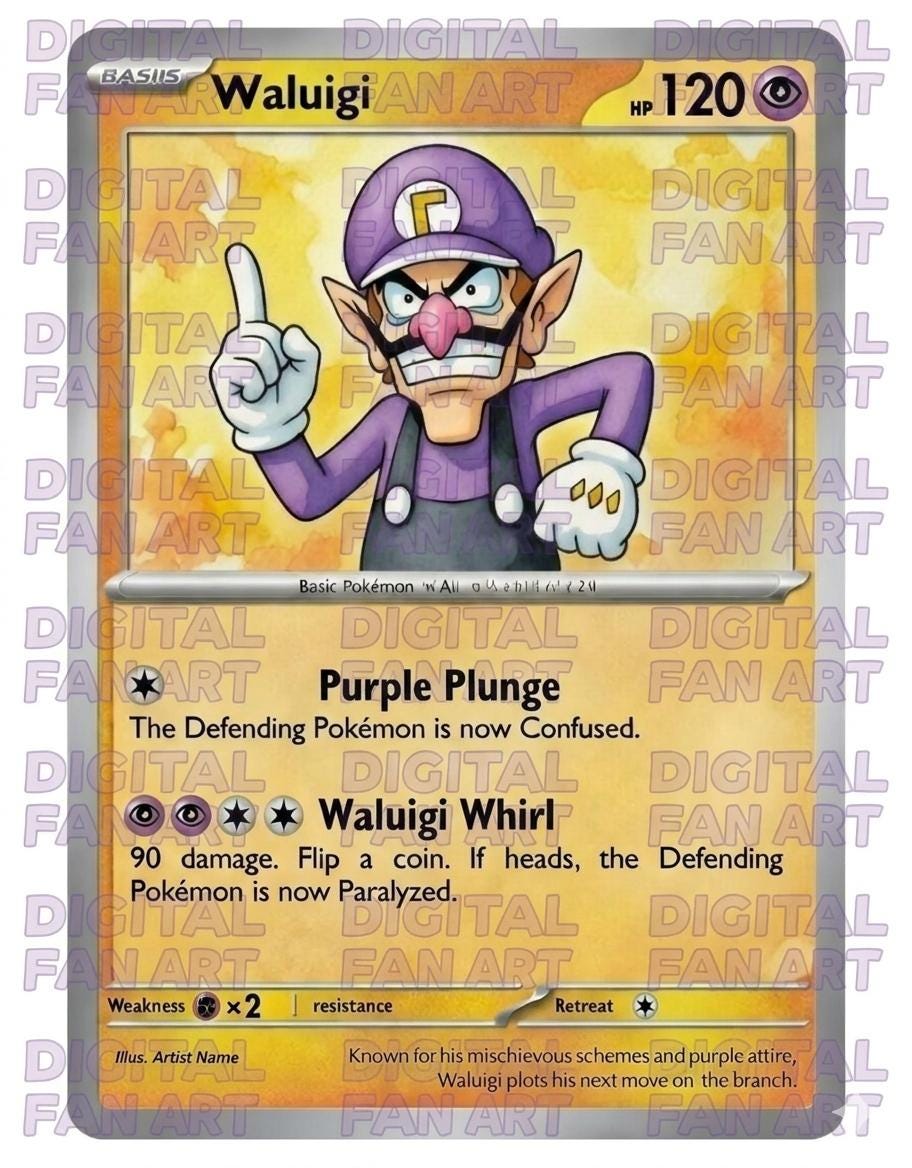 Custom Character Card Custom Character Card - Fan Art - Rare Meme Collectible - Parody Card ...