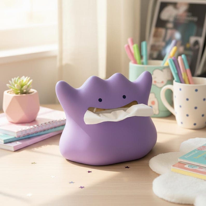 Purple Blob Tissue Box Cover – Purple Room Decor – Kawaii Home ...