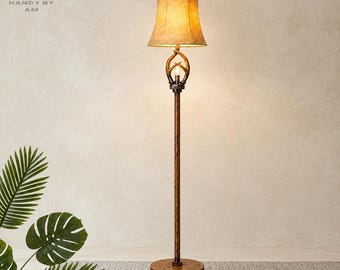 Antler Floor Lamp, Rustic Standing Lamp with Night Light, Deer Floor Lamp, Cabin Lodge Lighting, Western Living Room Decor