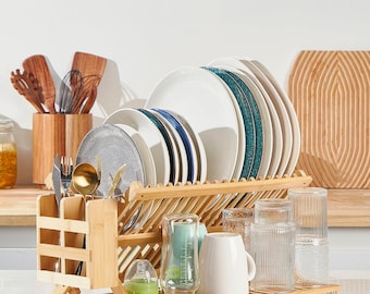 Wooden Dish Drying Rack, Kitchen Countertop Dish Rack, Dish Drainer, Eco Friendly Organizer