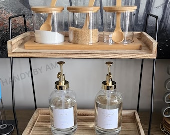 Countertop Coffee Station Organizer | Wooden Coffee Bar Shelf | Kitchen Countertop Organizer